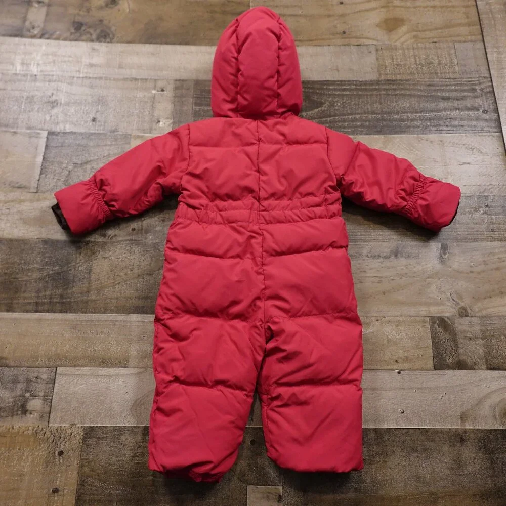 Baby Gap Down‎ Snowsuit Bunting Infant 12–18 Months Red Hooded Winter One-Piece